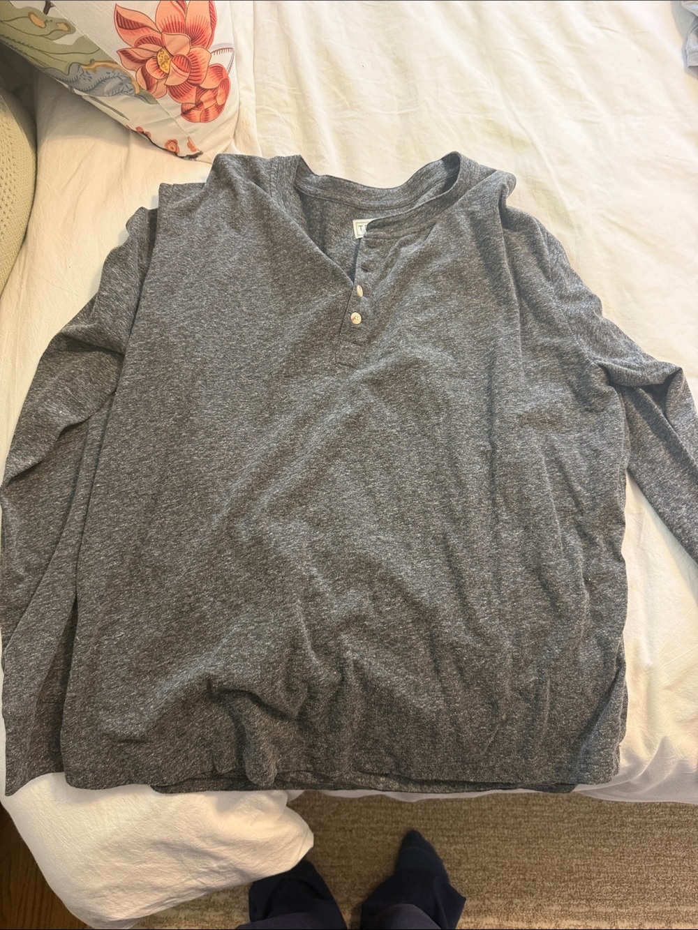Tecovas Men's Charcoal Heather Long-Sleeve Henley
